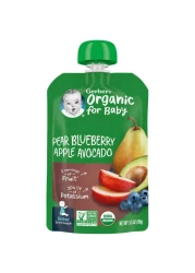 Gerber Organic Pear Blueberry Apple Avocado Puree, 2nd Foods, 99g
