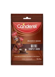Canderel Simply Mini No Added Sugar Dark Chocolate Bar, 10g Pack of 15