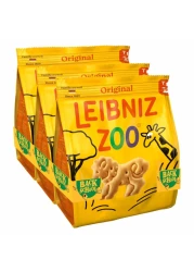 Bahlsen Leibniz Zoo Back to School Biscuit, Original, 100g Pack of 3