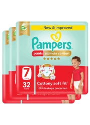 Pampers Ultimate Comfort Diaper Pants Size 7 17kg+ Mega Pack 32 Pants Pack of 3