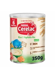 Nestle Cerelac Infant Cereal Tin, Rice and Vegetable Mix, from 6 Months, 350g