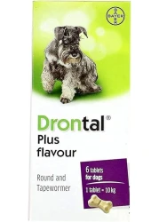 Bayer Drontal Dog Dewormer for Roundworms &amp; Tapeworms 6 Tablets