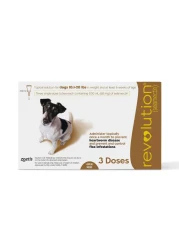 Zoites Revolution The Complete Flea, Tick, and Heartworm Prevention for Dogs (5.1-10 kg) - Brown 3 Doses