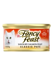 Purina Fancy Feast Classic Pate Savoury Salmon Feast Cat Food Can, 85g