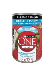 Purina ONE Plus Classic Ground Healthy Puppy Lamb &amp; Long Grain Rice Entr&eacute;e, Dog Food, 368g