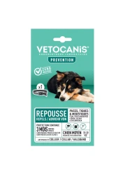 Vetocanis Flea Tick And Mosquito Repellent Collar For Medium Dog Black 60cm