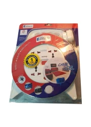 Sirocco 4-Way Cable Reel Power Extension Socket W3005 White 5m