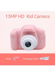 Generic 13MP Kids Children Digital Camera 1080P Video, 2.0 Inches Display Screen, Built-in Battery With Strap Charging Cable - Pink