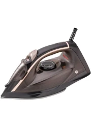 AFRA Steam Iron, 2600W, 350ml capacity, Black &amp; Gold, Ceramic Coated Soleplate, Vertical Steam, ESMA Approved AF-2600IRBG, 2 Years Warranty.