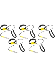 Aiwanto Anti Static Wrist Strap 5 Pack Adjustable ESD Wrist Band Comfortably Grounding Bracelet to Protect Your PC Computer(Yellow)