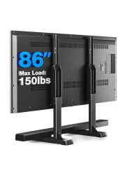 Rfiver Table Top TV Stand with Height Adjustable TV Legs for Most 37 to 86 Inch Flat or Curved TVs, Load Capacity 150 lbs, VESA 800x600mm, Black