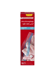 Diamond Freezer Zipper Large Clear 15 Bags
