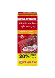 Diamond Zipper Storage Bags Medium Pack of 60