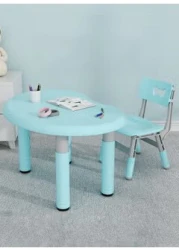 Children Furniture Peanut Shape Desk Set Kindergarten Learning Study Plastic Table and Chair Set for Kids