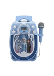 KIDdesigns FROZEN Bluetooth MP3 Sing Along Karaoke Machine - Kids Wireless Rechargeable Portable MP3 Karaoke w/ Mic, LED Light Show&hellip;
