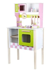 Wooden Pretend Play Kitchen Set for Kids &ndash; Simulation Cooking Toys with Utensils, Stove, Sink, and Accessories, Educational Role-Playing Kitchen Playset