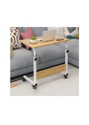 Bedside Desk C shaped Base Laptop Desk Home Office Side Table Mobile Table Workstation Overbed Table with Castors Overbed Table Suitable for All Kinds of Laptops and Tablets Writing
