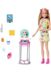 Barbie Skipper BabysittersDoll and Playset - Feeding Baby HTK35
