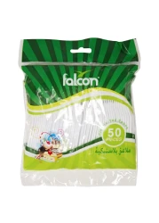 الكون ملعقة شاي بلاستيكية _أبيض_ 50 قطعة