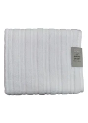 La Collection 500 GSM Cotton Zero Twist Bath Towel 22001155 Bright White 100x150cm