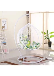 Ex Comfortable Hanging Chair Outdoor Patio Swing Hanging (Egg Nest Shape) White (Random Cushion) Yl-3