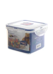 Lock &amp; Lock Classic Plastic Square Food Container Clear/Blue 680ml