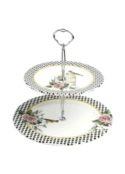 Rosy 2 Tier Cake Stand White 20cm And 27cm