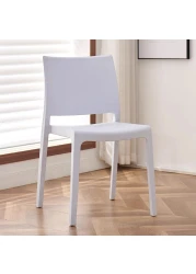 Jeffcoco Furniture Modern Mid Century Premium Plastic Chair,Curved Back Dining Chairs For Kitchen Garden Lounge Meeting Room,1PCS White