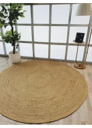 Handmade Natural Color 200 CM Braided Round Jute Rug - BR 016