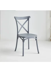 Jeffcoco Furniture stackable chair Injection processing Fixed leg plastic leisure chair outdoor/indoor outside/inside Patio/Garden chair Water/sun proof Dining chair (Grey 1pc)