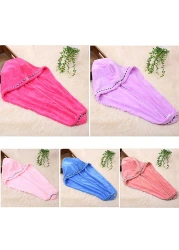Anself-Microfiber Bath Towel Hair Dry Quick Drying Bath Towel Soft Shower Cap Hat Turban Head Wrap Bathing Tools