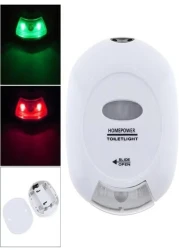 Motion Activated Toilet Night Light, Auto Motion Sensor Toilet Seat Night Light Bathroom Nightlight with Red and Green Light
