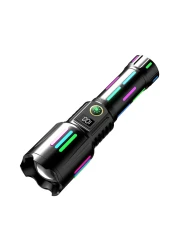 High-Power LED Flashlight &ndash; USB Rechargeable Tactical Lantern with Telescopic Zoom, Long-Distance Lighting, Waterproof Outdoor Torch for Camping, Hiking,