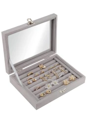 6 Slots Glass Wooden Wrist Watch Box with Cherry-red Watch Storage Organizer with Glass display Top and Locking Clasp gift Jewelry Case Organizer Velvet Display Rack Storage Case