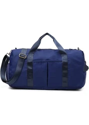 MahMir Gym Bag with Shoes and Waterproof Pocket (Blue)