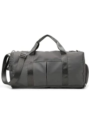 MahMir Gym Bag with Shoes and Waterproof Pocket (Grey)