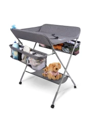 Baby Portable Changing Table for Baby - Baby Changing Tables with 2X Thicker Pad and 2X Storage Capacity - Waterproof and Durable Diaper Changing Table