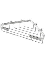 Fitto Rust-Resistant Corner Soap Basket for Shower - Stainless Steel Bathroom Organizer with Drainage Holes, Wall-Mounted Storage Shelf for Shampoo, Conditioner