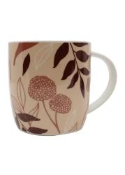 Leaves Printed Coffee Mug 355ml Brown