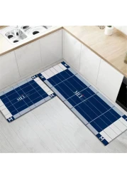 2 PCS Set Large Kitchen Mats With Thick Non Slip Bottom For Kitchen Floor With Beautiful Design (50&times;80CM And 50&times;160CM)