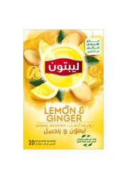 Lipton Herbal Infusion Lemon And Ginger 20 Tea Bags