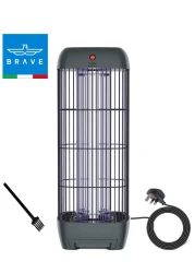 Brave Electric Mosquito Killer Bug Zapper with 15W UV Lamp, Powerful Indoor &amp; Outdoor Insect Trap, Quiet, Safe, and Effective for Home, Kitchen, Patio, and Commercial Use (GREY BIK-04)