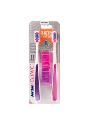 Jordan Clinic Shiny White Toothbrush Medium Multicolour 2 PCS