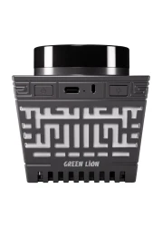 Green Lion Beam Pro Portable Speaker, 120W Power, Wireless Mic, IPX6 Waterproof, 8 Light Modes, Extra Bass, 360&deg; Audio, Multi-Input Support, 15,000mAh Battery, Type-C Charging - Black
