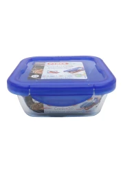 Pyrex Cook &amp; Go Square Food Container With Lid Blue And Clear 800ml