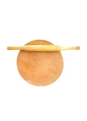 Raj Deluxe Wooden Rolling Pin And Board Set Beige 2 PCS