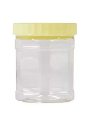 Sunpet Hexagonal Plastic Food Storage Jar Clear/Yellow 400ml