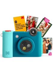 KODAK Smile Wireless Digital Instant Print Camera with EffectChanging Lens 2x3 StickyBacked Photo Prints and Zink Printing Technology Compatible with iOS and Android Devices Blue