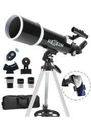 Telescope for Adults &amp; Beginner Astronomers - 80mm Aperture 600mm Fully Multi-Coated High Transmission Coatings with AZ Mount Tripod Phone Adapter, Carrying Bag, Wireless Control.