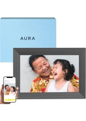 Aura Digital Picture Frame - 10.1" HD Display Wirecutter's Best Digital Frame for Gifting - Send Photos Directly from Your Phone from Anywhere Quick &amp; Easy Setup Over WiFi - Free Aura App Black